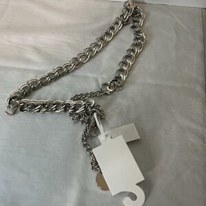 Chunky Silver Chain Belt